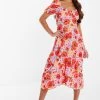 Quiz Pink Floral Midi Dress