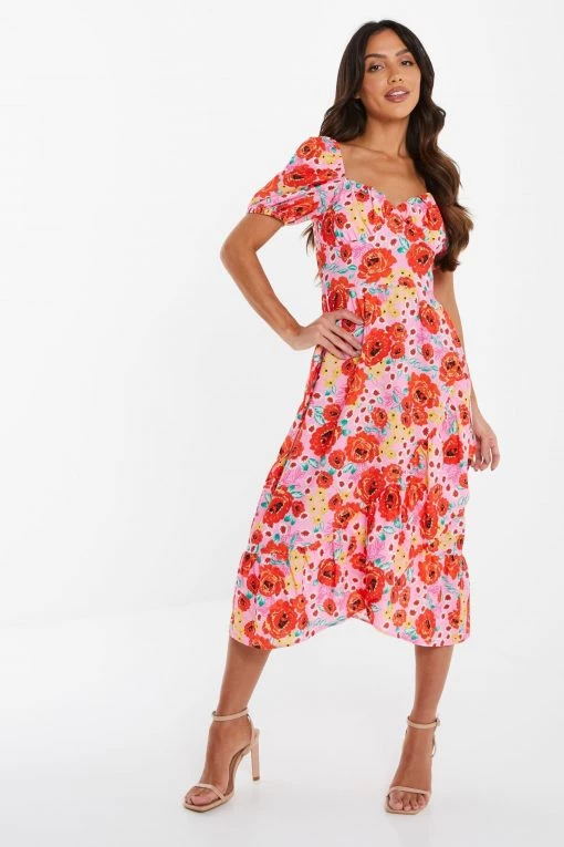 Quiz Pink Floral Midi Dress -Quiz Store Online unnamed file 178