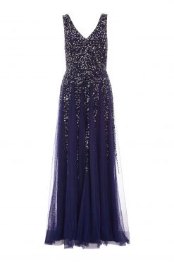 Quiz Blue Sequin Embellished Maxi Dress -Quiz Store Online unnamed file 187