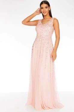 Quiz Blue Sequin Embellished Maxi Dress -Quiz Store Online unnamed file 190