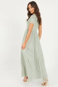 Quiz Sage Green Embellished Maxi Dress -Quiz Store Online unnamed file 206