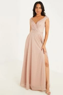 Quiz Navy Glitter Wrap Front Split Maxi Dress -Quiz Store Online unnamed file 216