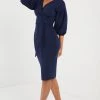 Quiz Blue Wrap Midi Dress