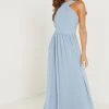 Quiz Blue Chiffon Maxi Dress