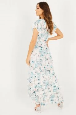 Quiz Cream Smudge Print Maxi Dress -Quiz Store Online unnamed file 254