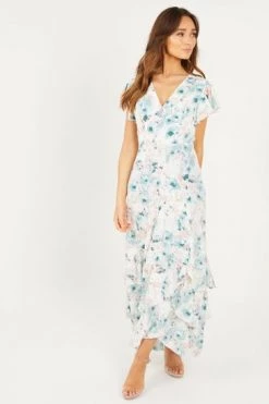Quiz Cream Smudge Print Maxi Dress -Quiz Store Online unnamed file 257