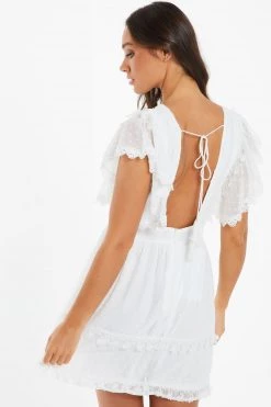 Quiz White Lace Low Back Skater Dress -Quiz Store Online unnamed file 26