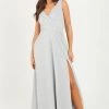 Quiz Silver Glitter Wrap Maxi Dress