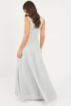 Quiz Silver Glitter Wrap Maxi Dress -Quiz Store Online unnamed file 266