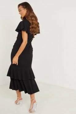 Quiz Black Frill Hem Maxi Dress -Quiz Store Online unnamed file 297