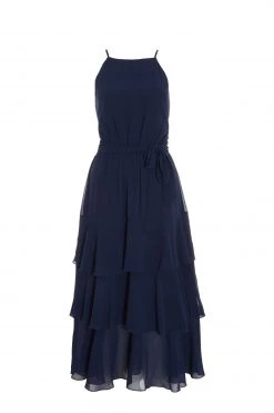 Quiz Blue Halter Neck Tiered Midaxi Dress -Quiz Store Online unnamed file 3