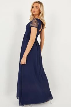 Quiz Blue Wrap Embellished Maxi Dress -Quiz Store Online unnamed file 303