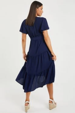 Quiz Blue Wrap Tiered Dip Hem Dress -Quiz Store Online unnamed file 307