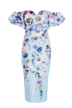 Quiz Blue Bardot Floral Midi Dress -Quiz Store Online unnamed file 334