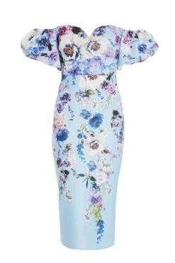 Quiz Blue Bardot Floral Midi Dress -Quiz Store Online unnamed file 336