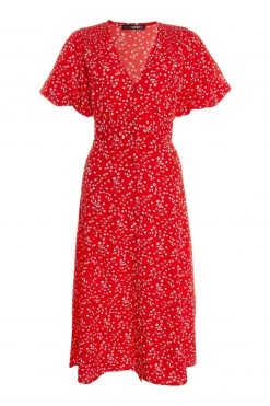 Quiz Red Ditsy Print Midi Dress -Quiz Store Online unnamed file 340
