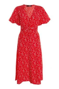 Quiz Red Ditsy Print Midi Dress -Quiz Store Online unnamed file 342