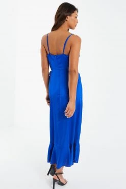 Quiz Blue Strappy Satin Wrap Midi Dress -Quiz Store Online unnamed file 345