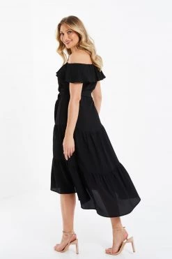 Quiz Black Bardot Dip Hem Dress -Quiz Store Online unnamed file 375