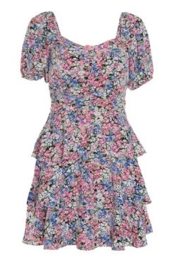 Quiz Pink & Blue Floral Ruffle Dress -Quiz Store Online unnamed file 390