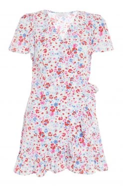 Quiz White Multi Print Skater Wrap Dress -Quiz Store Online unnamed file 396
