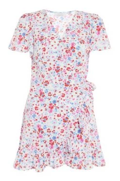 Quiz White Multi Print Skater Wrap Dress -Quiz Store Online unnamed file 398