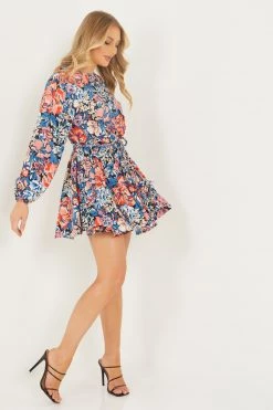 Quiz Pink Floral Belted Skater Dress -Quiz Store Online unnamed file 420