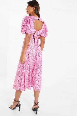 Quiz Pink Polka Dot Satin Midi Dress -Quiz Store Online unnamed file 433