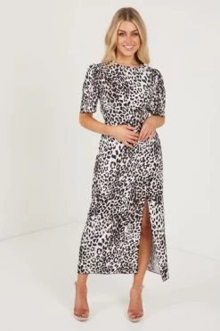 Quiz Brown Animal Print Midi Dress -Quiz Store Online unnamed file 454