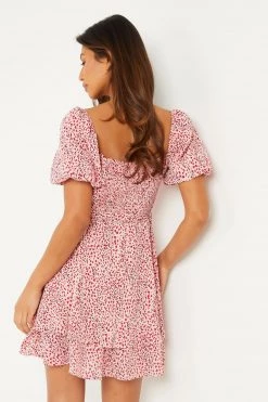 Quiz Pink Animal Print Sweetheart Skater Dress -Quiz Store Online unnamed file 457