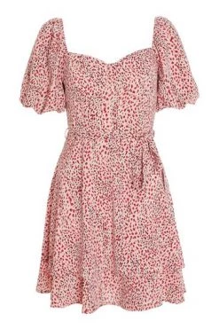 Quiz Pink Animal Print Sweetheart Skater Dress -Quiz Store Online unnamed file 460