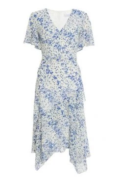 Quiz White & Blue Floral Frill Midi Dress -Quiz Store Online unnamed file 472