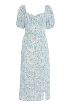 Quiz Blue Ditsy Floral Tie Back Midi Dress -Quiz Store Online unnamed file 484
