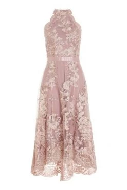 Quiz Blue Embroidered Dip Hem Dress -Quiz Store Online unnamed file 49