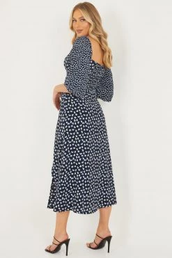 Quiz Black Floral Split Front Midi Dress -Quiz Store Online unnamed file 499