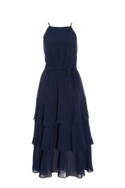 Quiz Blue Halter Neck Tiered Midaxi Dress -Quiz Store Online unnamed file 5
