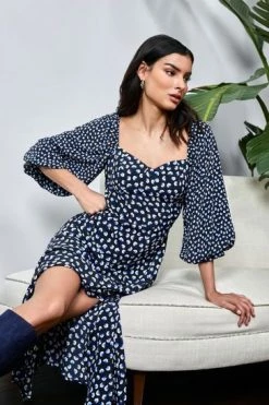 Quiz Black Floral Split Front Midi Dress -Quiz Store Online unnamed file 502