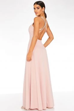 Quiz Pink Embellished Cross Back Maxi Dress -Quiz Store Online unnamed file 506