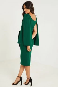 Quiz Green Scuba Crepe Tie Belt Midi Dress -Quiz Store Online unnamed file 512
