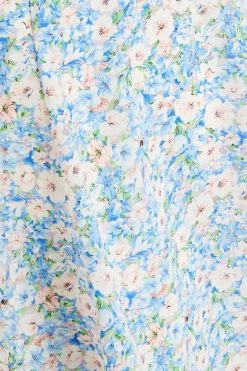 Quiz Blue Ditsy Floral Tie Front Skater Dress -Quiz Store Online unnamed file 520