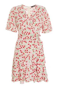 Quiz Pink & White Ditsy Print Wrap Skater Dress -Quiz Store Online unnamed file 540