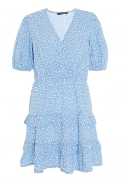 Quiz Blue V Neck Floral Wrap Skater Dress -Quiz Store Online unnamed file 550