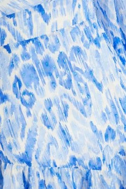 Quiz Blue Smudge Print Skater Dress -Quiz Store Online unnamed file 557