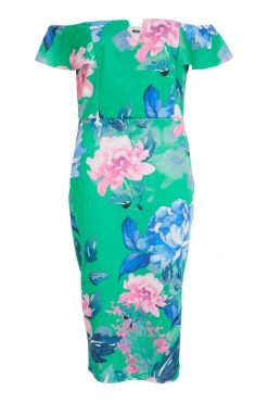 Quiz Green Floral Bardot Midi Dress -Quiz Store Online unnamed file 562