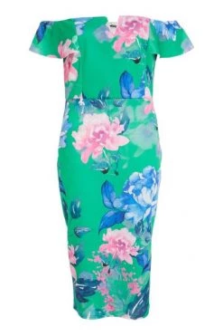 Quiz Green Floral Bardot Midi Dress -Quiz Store Online unnamed file 563