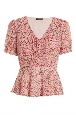 Quiz Pink Print Peplum Top -Quiz Store Online unnamed file 568