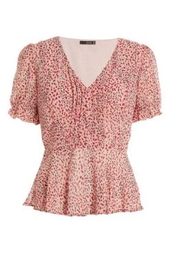 Quiz Pink Print Peplum Top -Quiz Store Online unnamed file 569