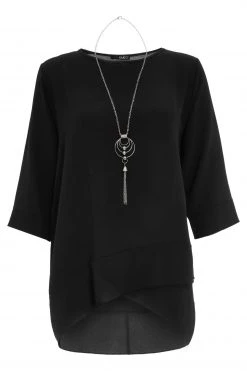 Quiz Black Cross Hem Necklace Top -Quiz Store Online unnamed file 574