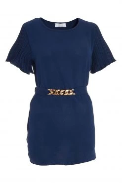 Quiz Blue Gold Belt Detail Top -Quiz Store Online unnamed file 587