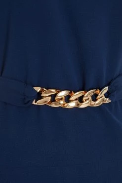 Quiz Blue Gold Belt Detail Top -Quiz Store Online unnamed file 588
